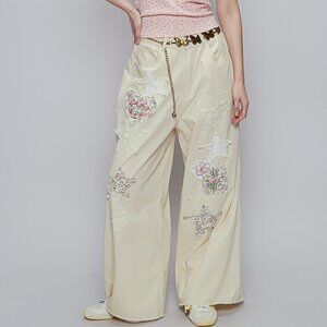 POL Heart & Stars Distressed Patchwork Pants